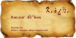 Kaczur Ákos névjegykártya