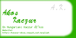 akos kaczur business card
